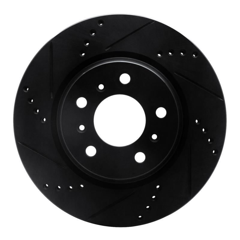 Buick Allure Brake Rotor (1) - Front Left - R1 Concepts - Drilled & Slotted - Black - `04-`09